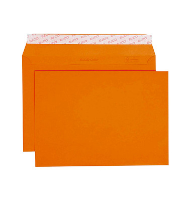 Briefumschläge Color DIN C5 ohne Fenster orange haftklebend