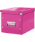 Aufbewahrungsbox Click & Store WOW Cube 61090023, 10 Liter mit Deckel, für A5, außen 260x260x240mm, Karton pink