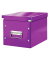 Aufbewahrungsbox Click & Store WOW Cube 6109-00-62, 10 Liter mit Deckel, für A5, außen 260x260x240mm, Karton violett