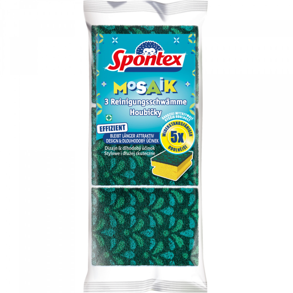 3384124110560 - Spontex Mosaik Topfreiniger Topfschwämme mit 2x bessere Scheuerleistung 1 Packung = 3 Schwämme