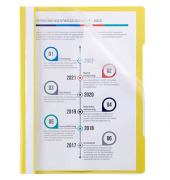 Schnellhefter Quality 014-2345-030-03, A4, gelb, Polyvinylchlorid (PVC), Vorderdeckel transparent