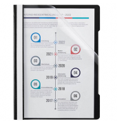Schnellhefter Quality 014-2345-030-07, A4, schwarz, Polyvinylchlorid (PVC), Vorderdeckel transparent
