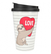 Kaffeebecher To-Go Love Faultier weiß 0,35 l