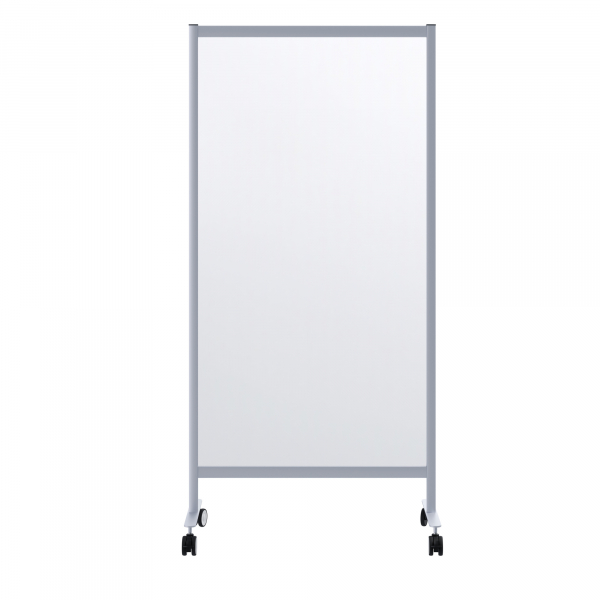 3660141900255 - Mobile Spuckschutz-Trennwand Modell A Acrylglas Stärke 3 mm B 855 x T 390 x H 1800 mm mit Rollen