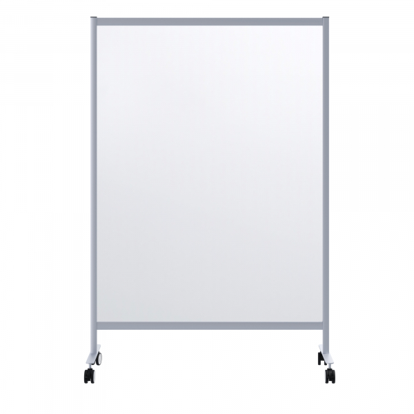 3660141900262 - Mobile Spuckschutz-Trennwand Modell B Acrylglas Stärke 3 mm B 1200 x T 390 x H 1800 mm mit Rollen