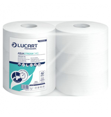 Toilettenpapier AquaStream 340 812222J, 2-lagig, weiß, 1307 Blatt/ Rolle,