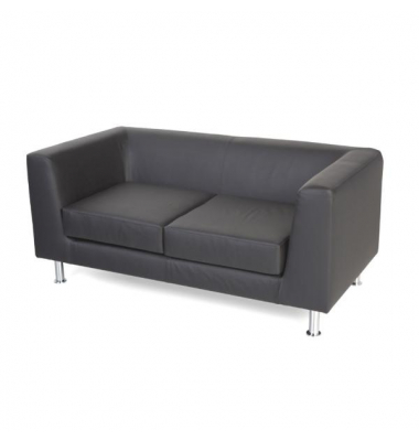 Loungesofa 2er Kunstleder Schwarz