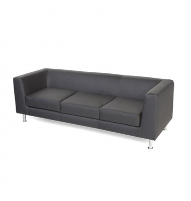 Loungesofa 3er Kunstleder Schwarz