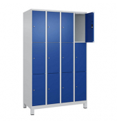 Schließfachschrank Classic Plus enzianblau, lichtgrau 080010-403 S10003, 12 Schließfächer 120,0 x 50,0 x 195,0 cm