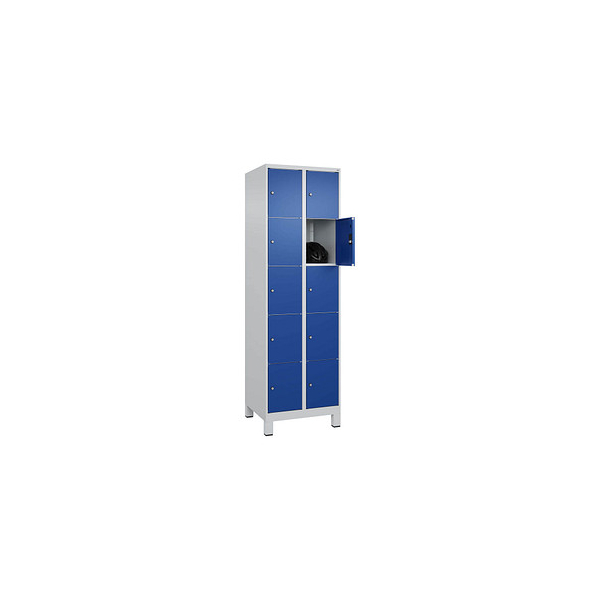 4066681680487 - Schließfachschrank Classic Plus enzianblau lichtgrau 080010-205 S10003 10 Schließfächer 600 x 500 x 1950 cm 4066681680487 C