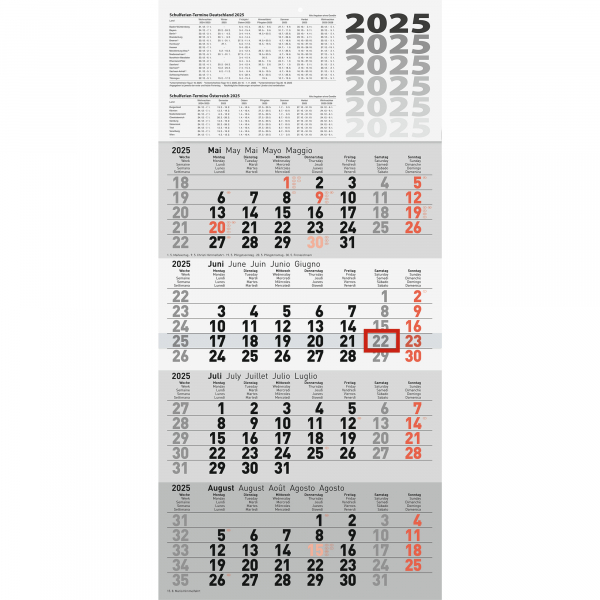 4003273785830 - Rido   Ide Viermonatskalender 7033420005 4 Monate   1 Seite 30x625cm 2025 4003273785830 Rido   Ide