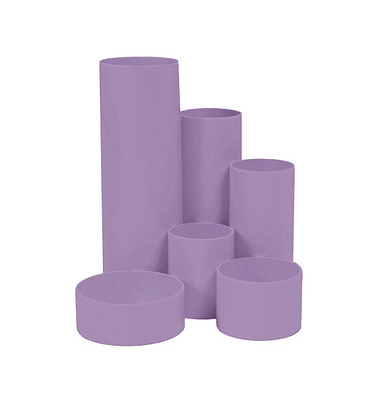 Stiftehalter Schreibtisch-Boy lavendel Polystyrol 6 Fächer 12,9 x 13,9 x 14,7 cm