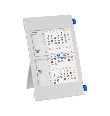 Dreimonatskalender Tischaufsteller 5000G/B, 3 Monate / 1 Seite, 11x18,3cm, 2025/2026