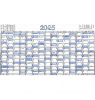 Plakatkalender 917-0015, 15 Monate / 1 Seite, 140x77cm, 2025