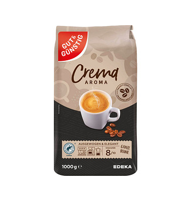 Caffé Crema Kaffeebohnen Arabicabohnen kräftig 1,0 kg