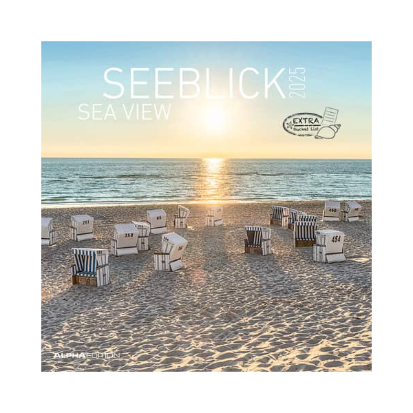 4251732340889 - Seeblick 2025 - Broschürenkalender 30x30 cm (30x60 geöffnet) - Kalender mit Platz für Notizen - Sea View - Bildkalender - Wandplaner - Wandkalender