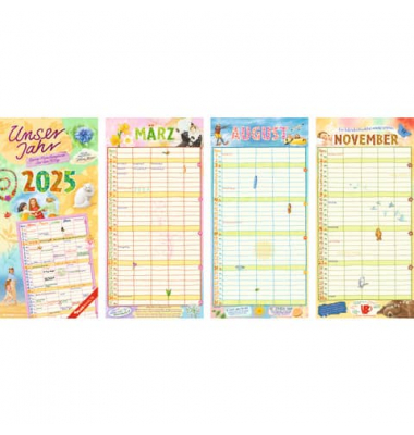 Familienkalender 103630, Unser Jahr, 1 Monat / 1 Seite, 5 Spalten, 22x45cm, 2025