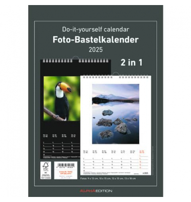 Bastelkalender 103651, Foto-Bastelkalender, 1 Monat / 1 Seite, 21x29,7cm (A4), 2025