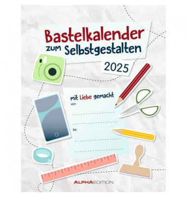 Bastelkalender 103658, Foto-Bastelkalender, 1 Monat / 1 Seite, 31x24cm, 2025