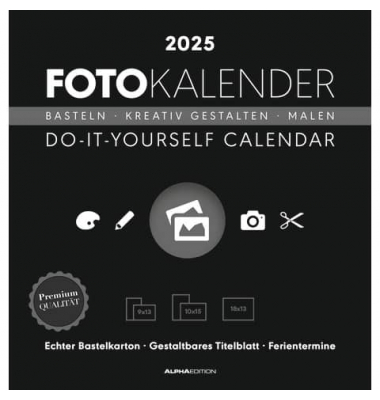 Bastelkalender 103660, Foto-Bastelkalender, 1 Monat / 1 Seite, 21x22cm, 2025