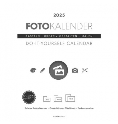 Bastelkalender 103661, Foto-Bastelkalender, 1 Monat / 1 Seite, 21x29,7cm, 2025