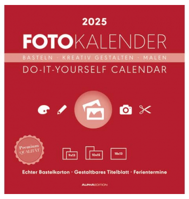 Bastelkalender 103668, Foto-Bastelkalender, 1 Monat / 1 Seite, 21x22cm, 2025