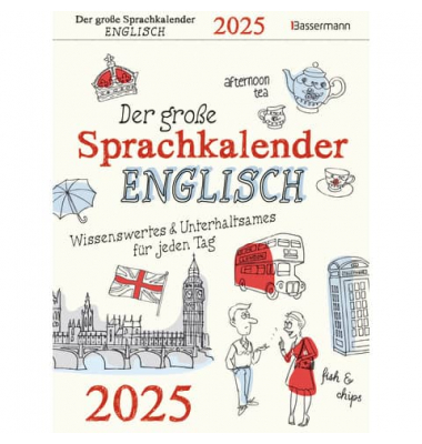 Tagesabreißkalender 4781, Englisch, 2 Tage / 1 Seite, 16,5x22cm, 2025