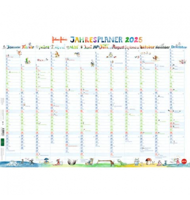 Plakatkalender 1584, Helme Heine, 12 Monate / 1 Seite, 68x48cm, 2025