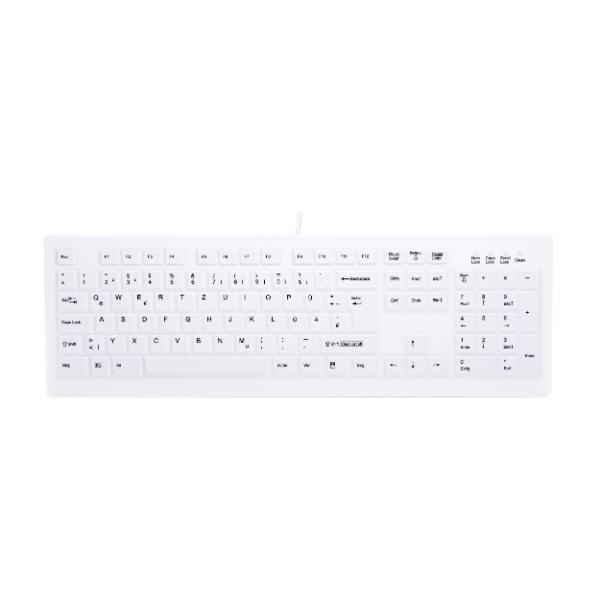 7061114283874 - AK-C8100F Medical Key USB Hygiene-Tastatur Deutsch QWERTZ Windows® Weiß Silikonmembran Geeignet f Wischdesinfektion nach DGHM VAH