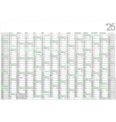 Plakatkalender LY-HP14GL, Recycling, 14 Monate / 1 Seite, 98x68cm, 2025