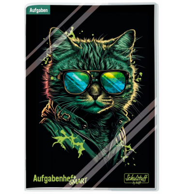 Hausaufgabenheft 8095-9 Schulstuff Cool Cat / liniert, A5, schwarz, 