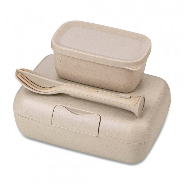 4002942555590 - Frischhaltedose KOZIOL CANDY READY Lebensmittelaufbewahrungsbehälter Gr B H L 14 cm x 7 cm x 19 cm beige (nature desert sand) Frischhaltedosen spülmaschinengeeignetmelaminfreirecycelbarCO²neutrale Produktion