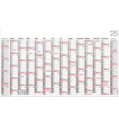 Plakatkalender PO14, ALPHA, 14 Monate / 1 Seite, 139x79cm, 2025