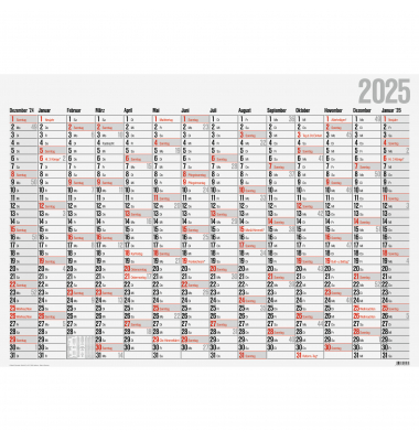 Plakatkalender 5044312005, Jahresplaner, 14 Monate / 1 Seite, 98x68,5cm, 2025