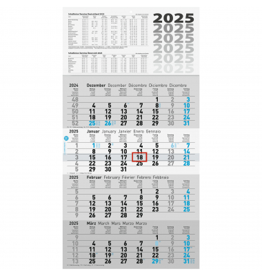 Viermonatskalender 5070242005, Recycling, 4 Monate / 1 Seite, 30x60cm, 2025