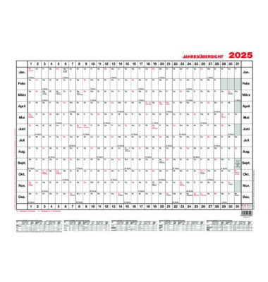 Plakatkalender 51, 12 Monate / 1 Seite, 140x84cm, 2025