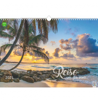 Bildkalender 5151403344, Reise um die Welt, 1 Monat / 1 Seite, 44x31cm, 2025