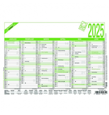 Plakatkalender 904-0700, NATURA, 6 Monate / 1 Seite, 21x14,8cm (A5 quer), 2025