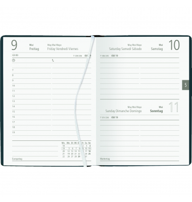 Taschenkalender 610-1001, farbig sortiert, 1 Tag / 1 Seite, 10,2x14,2cm (A6), 2025