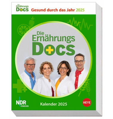 Abreißkalender 23555, Die Ernährungs-Docs-Gesundheit durch das Jahr, 14x11cm, Tagesabreißkalender, 2025