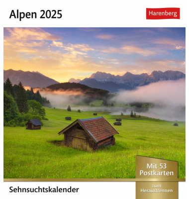 Bildkalender 2105500, Alpen, 1 Woche / 1 Seite, 16x17,5cm, 2025