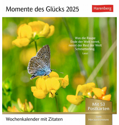 Bildkalender 2756200, Momente des Glücks, 1 Woche / 1 Seite, 16x17,5cm, 2025