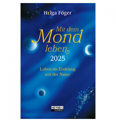 Taschenkalender 23907, Mit dem Mond leben, blau, 1 Tag / 1 Seite, 10x15,5cm (A6), 2025