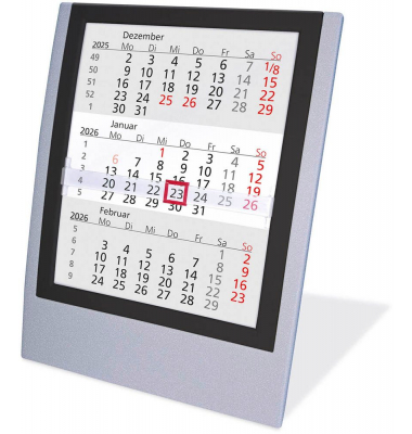 Dreimonatskalender Tischaufsteller 5038G/S, 3 Monate / 1 Seite, 13x17,5cm, 2025/2026