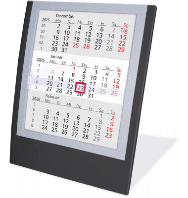 Dreimonatskalender Tischaufsteller 5038S/G, 3 Monate / 1 Seite, 13x17,5cm, 2025/2026