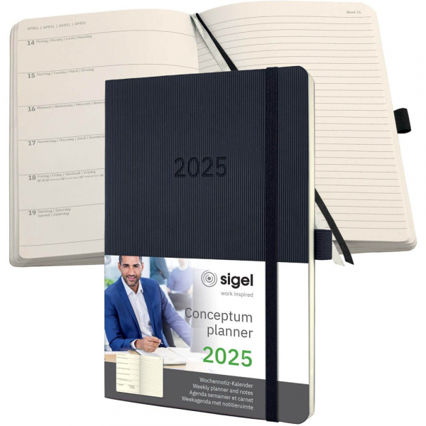 4004360780042 - Buchkalender Conceptum 2025 schwarz 4004360780042 Sigel