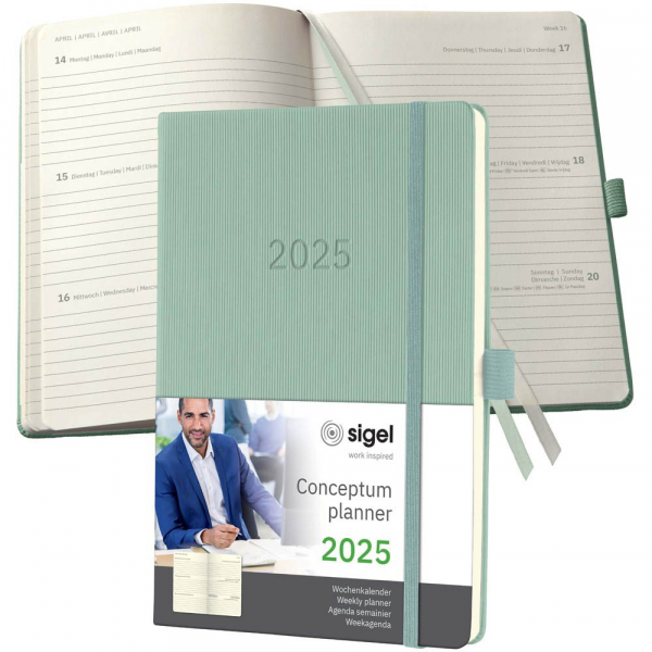 4004360780349 - Buchkalender Conceptum 2025 mintgrün 4004360780349 Sigel