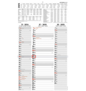 3-Monats-Wandkalender 955-0011 (602609), Streifenplaner, 3 Monate / 1 Seite, 33x58,8cm, 2025