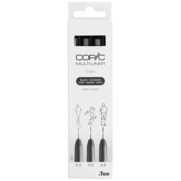 4013695266039 - COPIC Multiliner Fineliner schwarz 03 + 05 + 08 mm 4013695266039 3 Stück