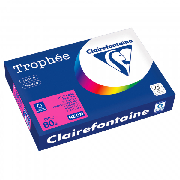 3329680001921 - Kopierpapier Trophée Color 2973PC A4 80g neonrosa  3329680001921 500 Blatt